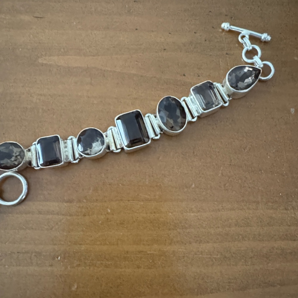 Sterling Silver Smokey Quartz Bracelet